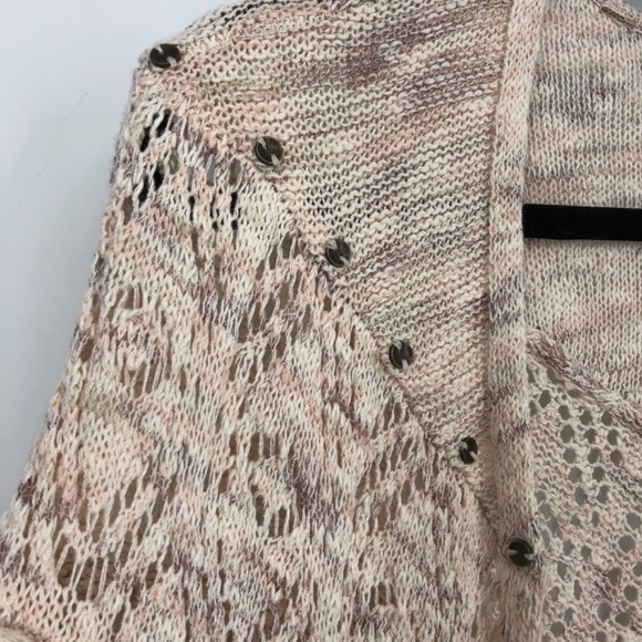 Knox Rose Womens Cardigan Size M Western Fringe Boho Open Front Crochet Dolman - Picture 5 of 12